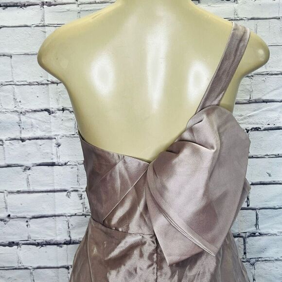 Alvina Valenta Womens Mauve From JLM Couture Shimmer One Shoulder Dress Size 8 - Picture 4 of 16